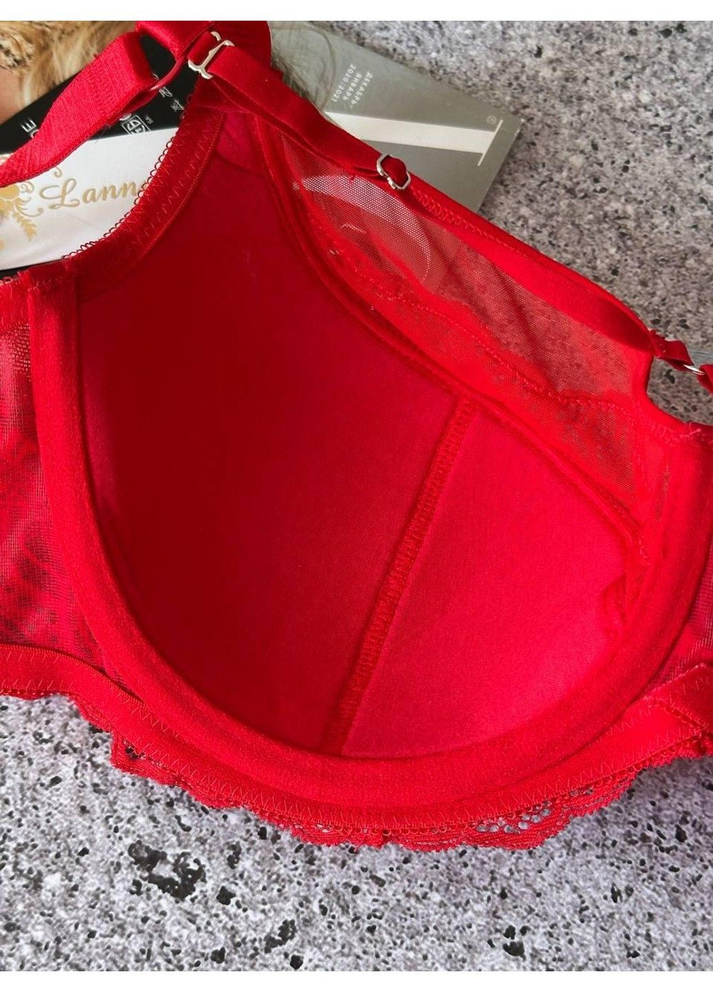 Красный бюстгальтер с портупеей красный Lanny Mode