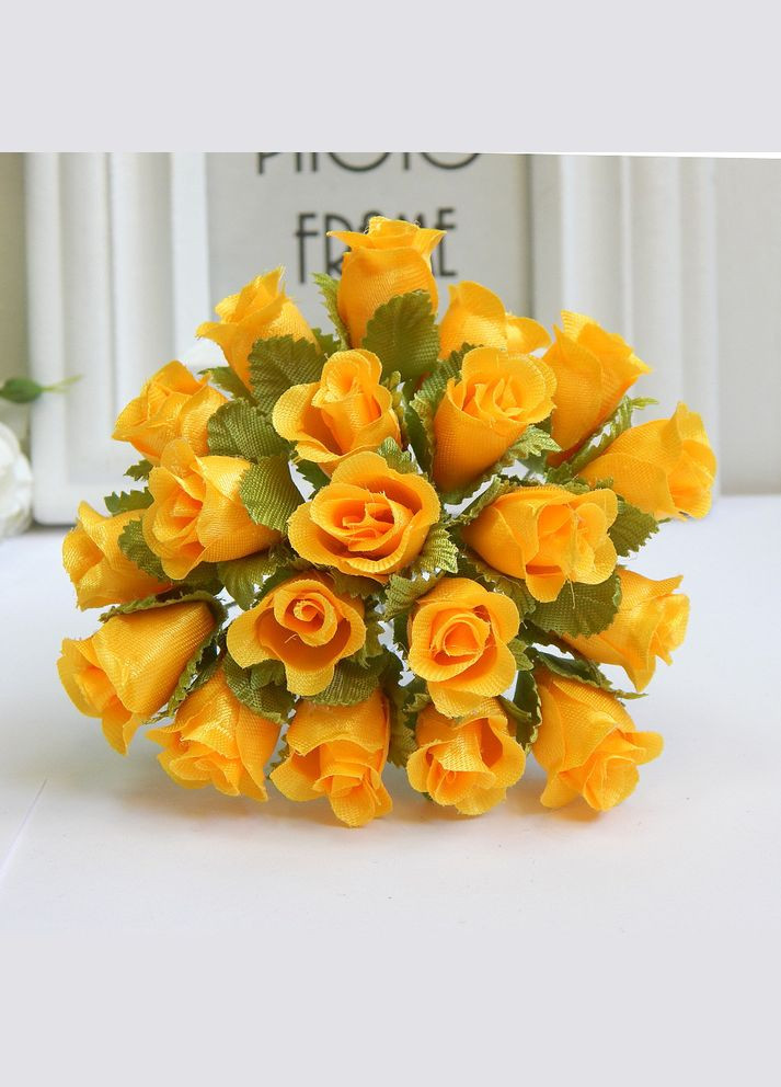 Штучні квіти Троянди, 2 см, букетик, апельсинові, 20 шт No Brand (340485626)