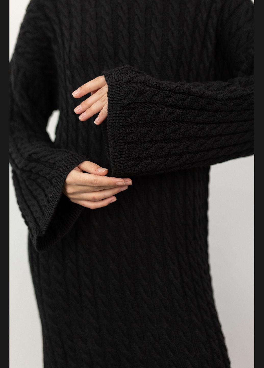 Чорна святковий, повсякденний, кежуал, вечірня сукня максі в косичку dr003 Twice