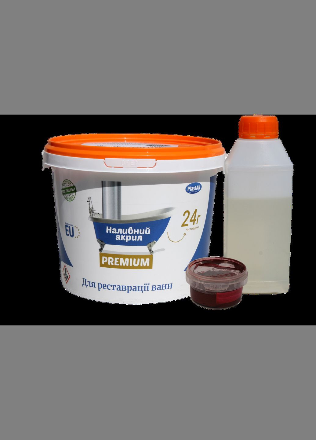 Рідкий акрил для реставрації ванн Premium 1.7 м кольоровий 3.3 кг Plastall (363131531)