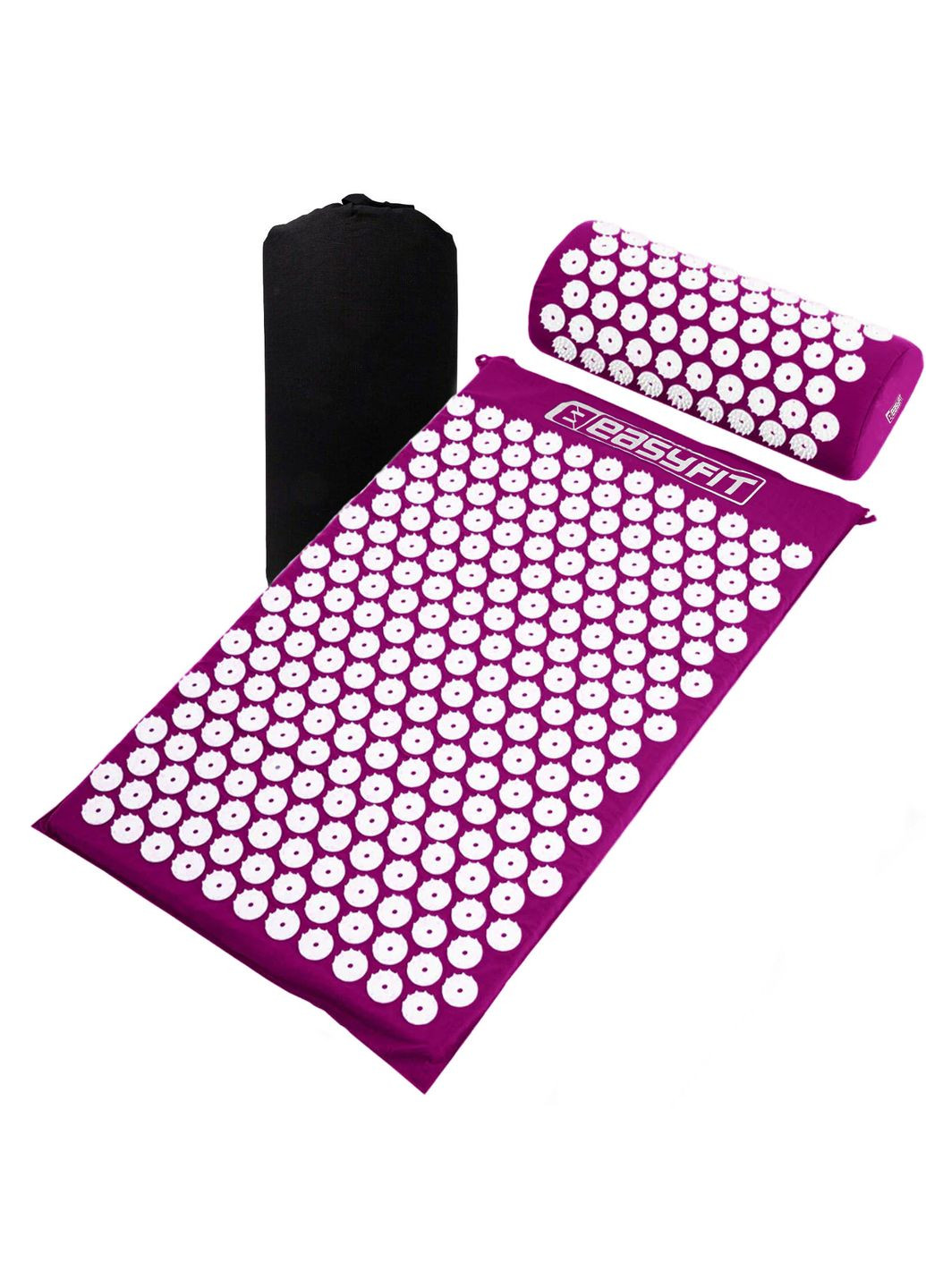 Массажный коврик с подушкой (аппликатор Кузнецова) Фиолетовый EasyFit (359380517)
