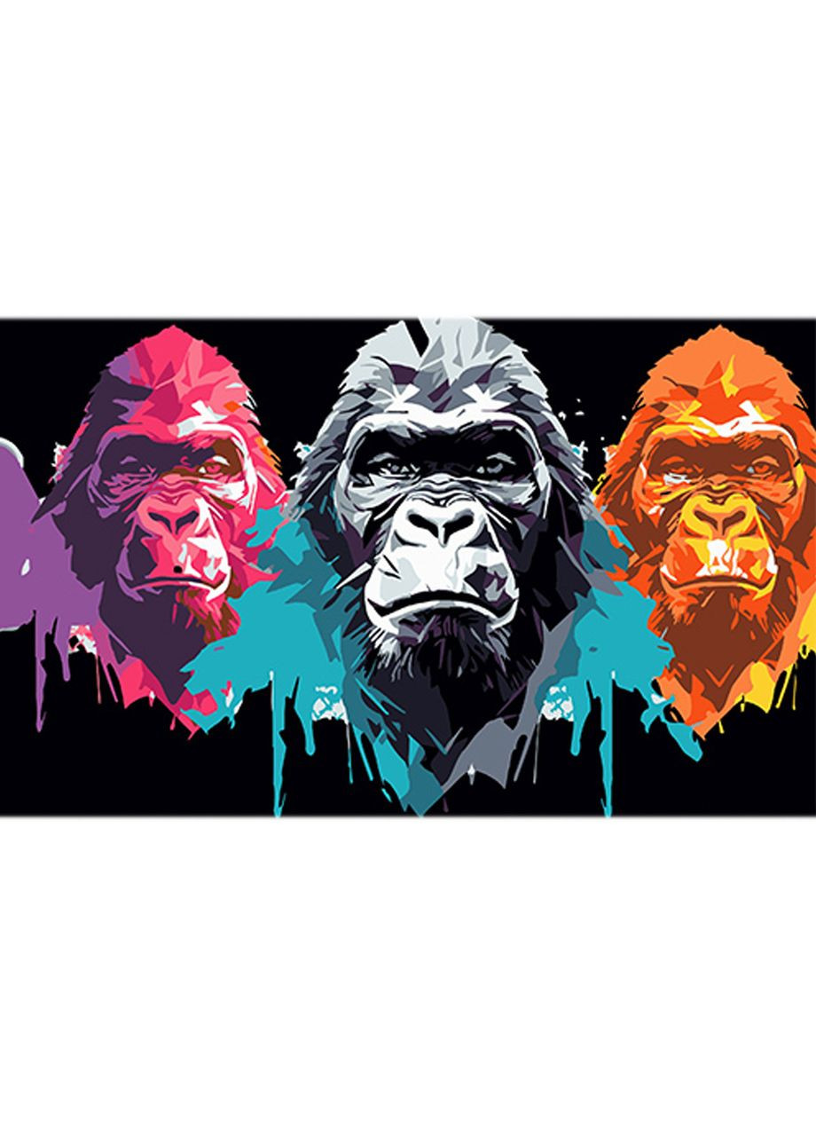 Картина за номерами для дорослих Енергія приматів акрилова для творчості чорна см Strateg (362435908)