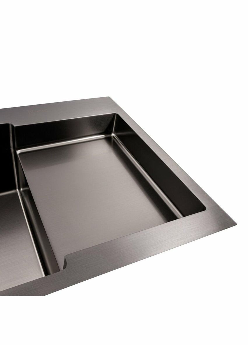 Кухонная мойка Handmade CM 78×50C L (PVD чёрная) с углублённой полкой Valeso (342069525)