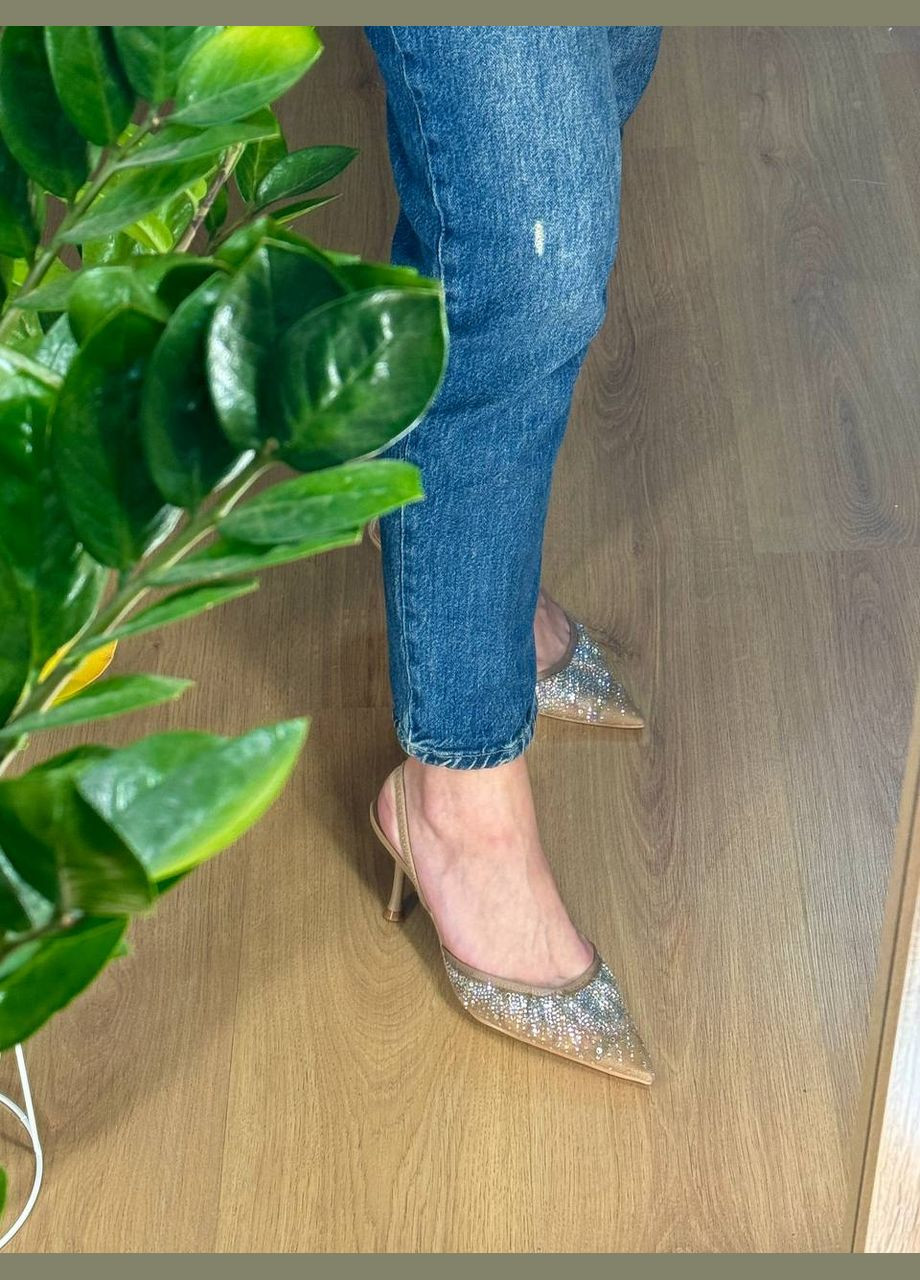 Босоніжки жіночі вечірні на підборах в камінні (25 см) No Brand (330618735)