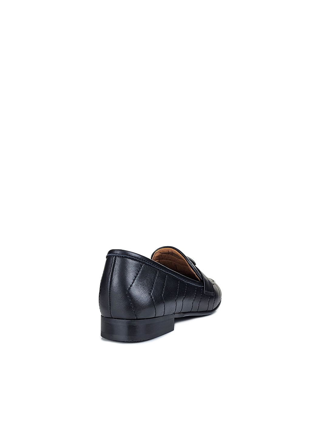 Женские кожаные лоферы черного цвета стеганые,,A23C1939-3Fч,37 Berkonty на низком каблуке