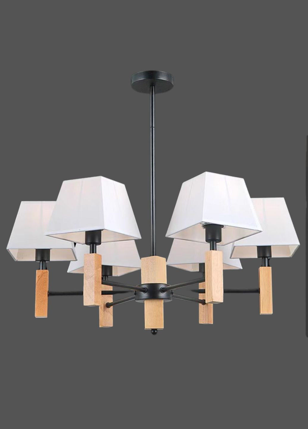 Люстра класична для вітальні V15-6 чорна Valeso (353747063)