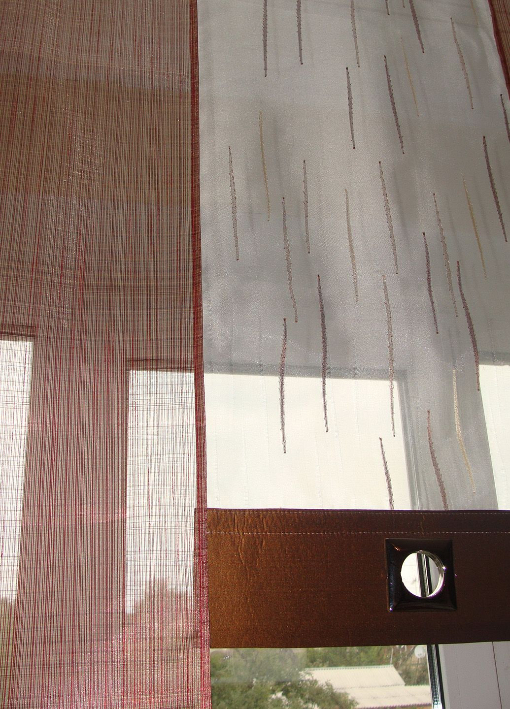 Комплект панельных занавесок 5шт карниз 160см оранжевый с терракотовым (13_1п) Firanka Line (328949040)