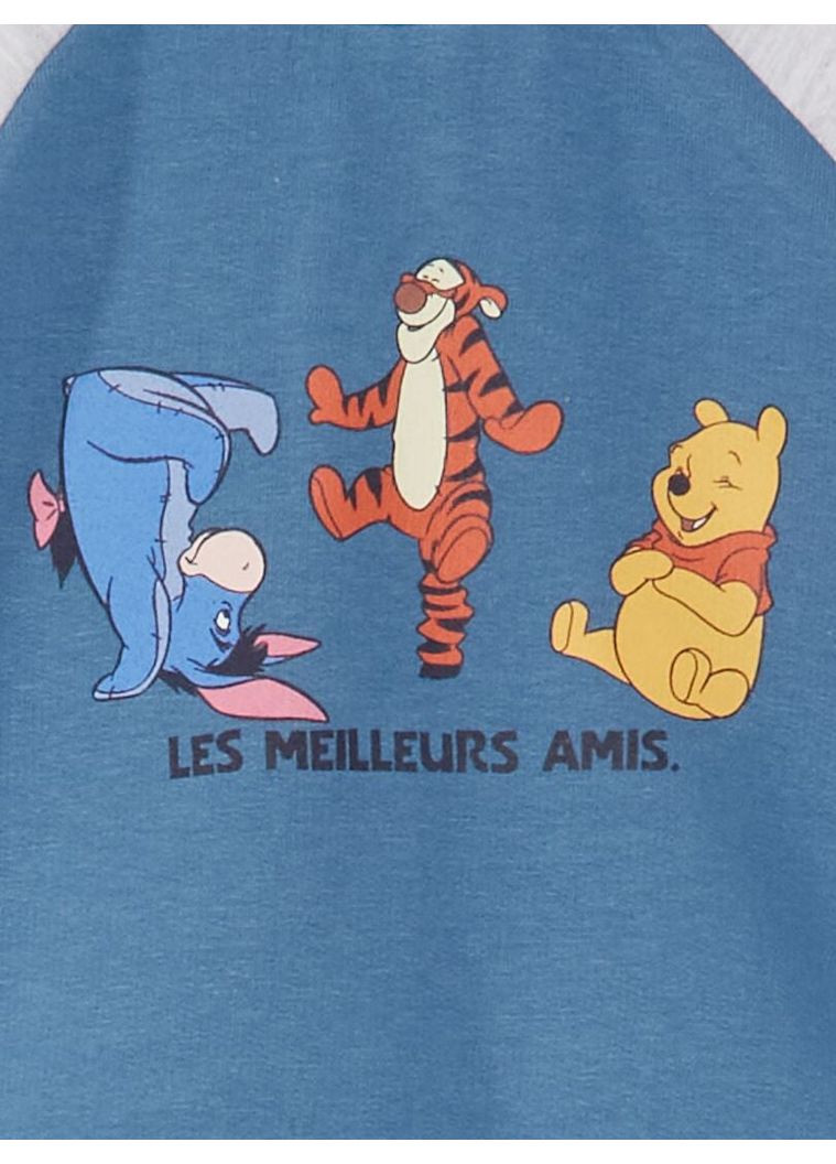 Kiabi свитшот демисезон,синий-серый с принтом, синий