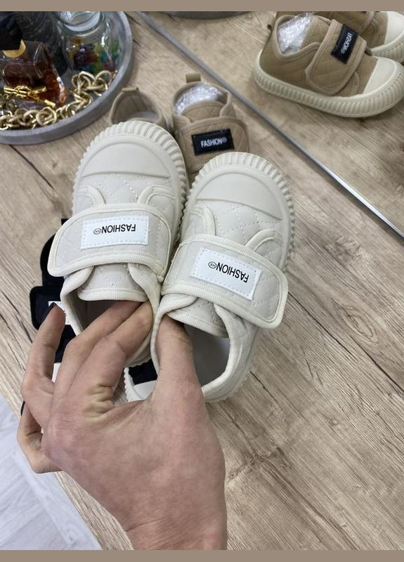 Молочные всесезонные кроссовки, кеды на липучках BabyStyle