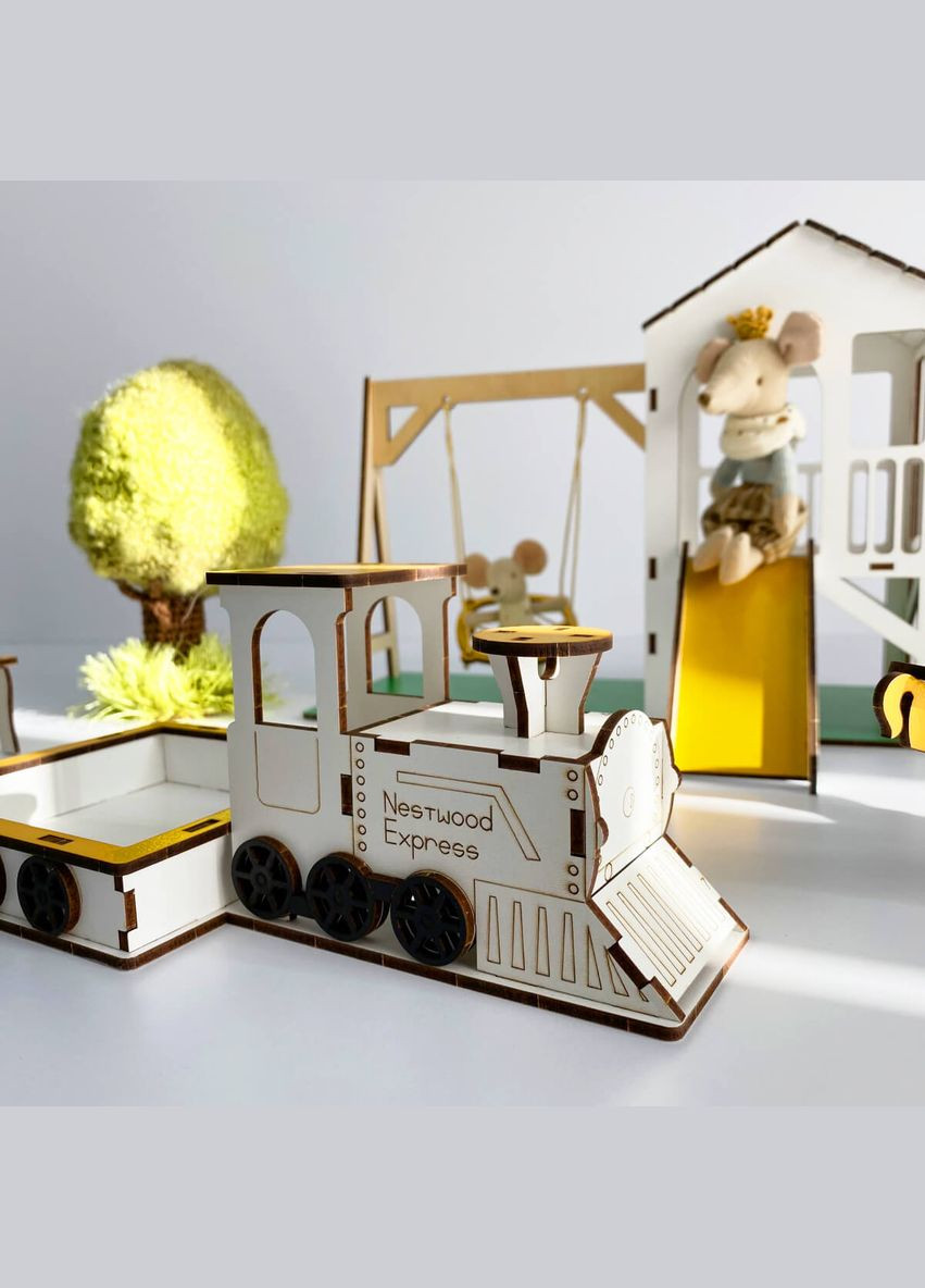 Набір лялькових меблів для Лол "Дитячий майданчик New" сіро-жовтий (kmb012sj) NestWood (303633003)