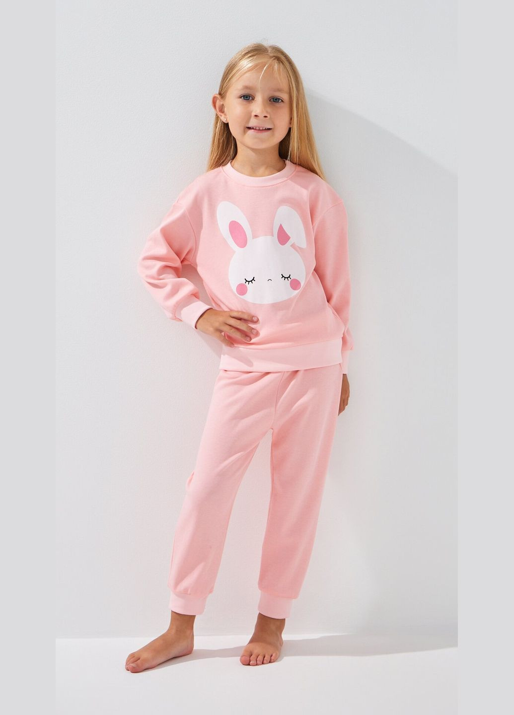 Персиковая всесезон пижама для девочки зайка 140 персиковый shop (2000999158230) Baby Life