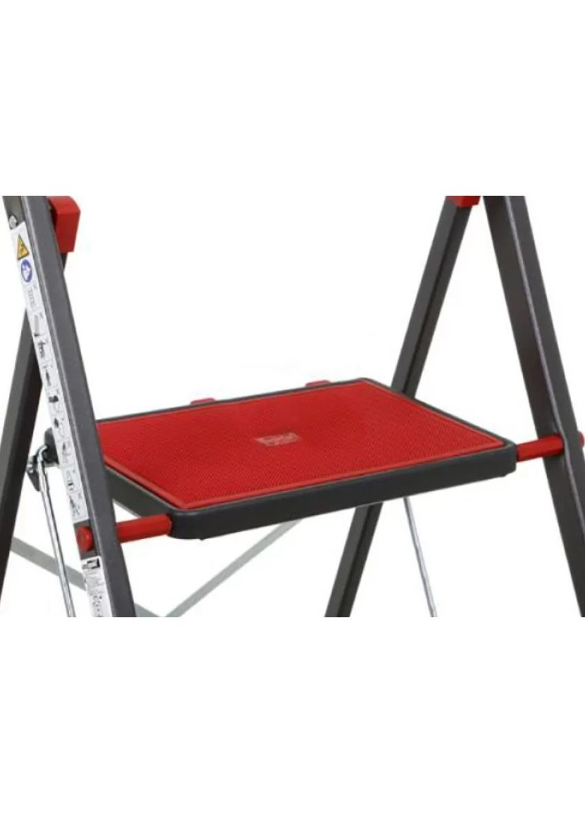 Металева драбина-стрем'янка (4 сходинок) одностороння розставна (24165) Eurogold (302675277)