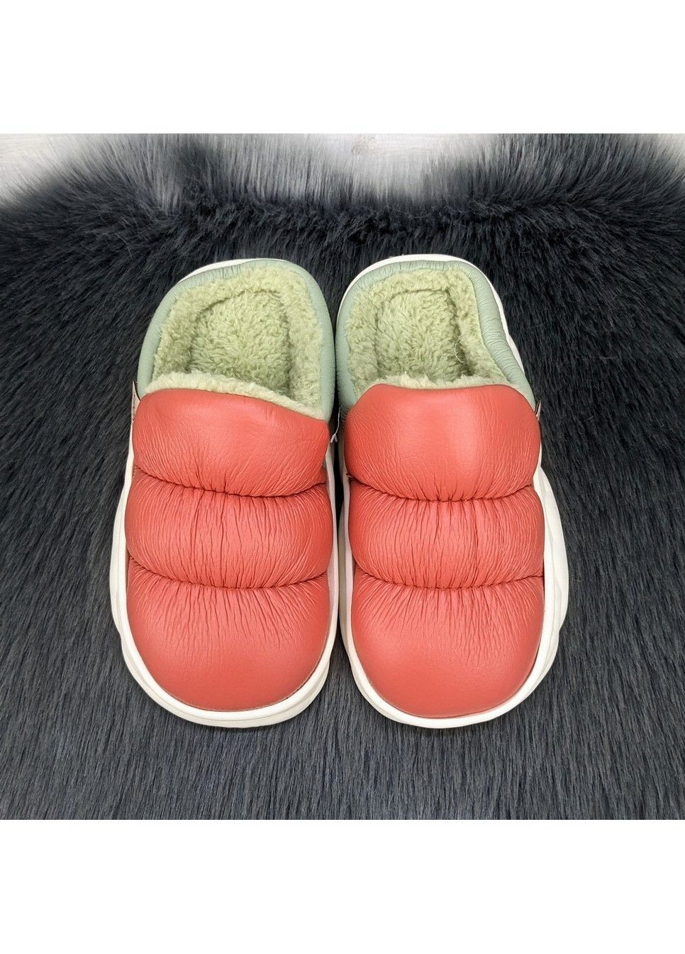 Оранжевые тапочки детские теплые Fashion