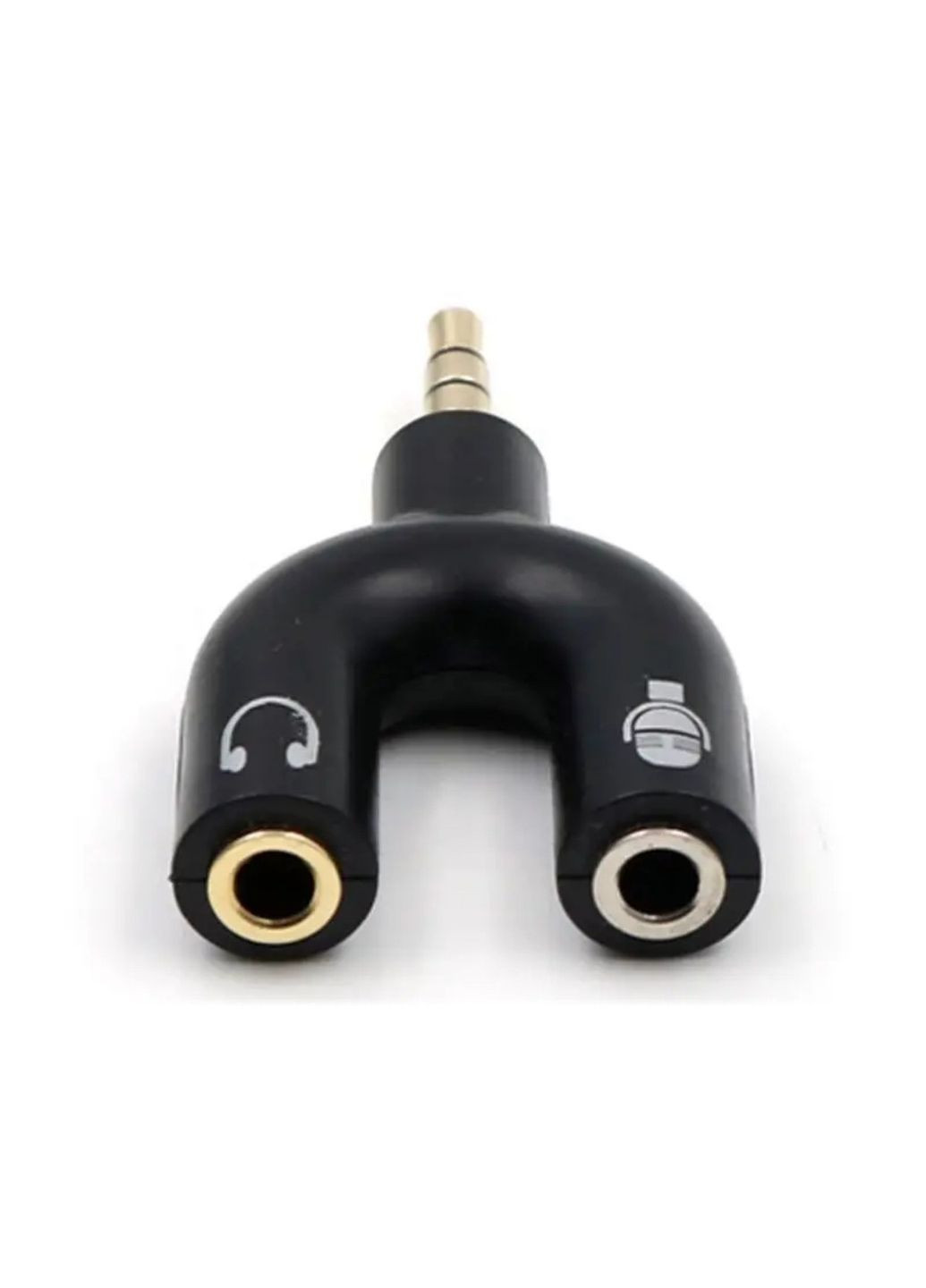 Аудіо перехідник AUX (роздвоювач) з 3.5 мм. на мікрофон 3,5 мм.+ аудіо 3,5 мм. / Чорний X-level (335257621)