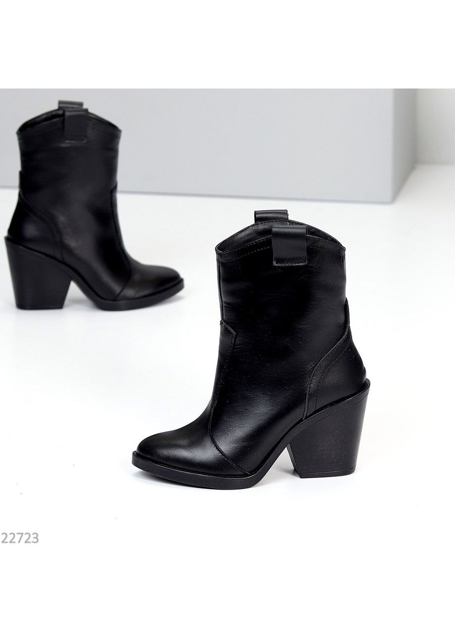 Черные демисезонная демисезонные кожаные ботильоны Helen