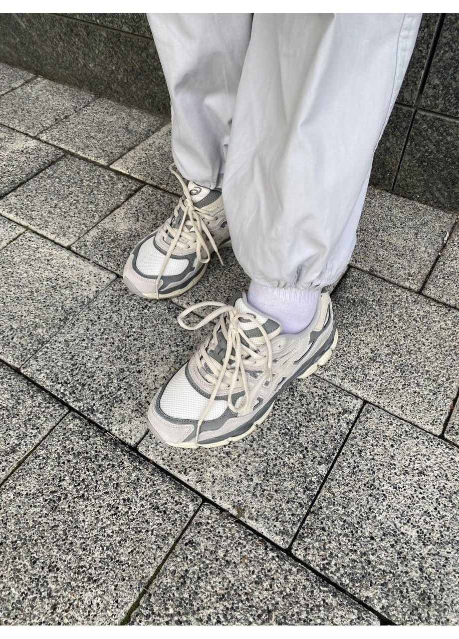 Серые демисезонные кроссовки мужские asics gel-nyc grey beige асикс гель нюк No Brand