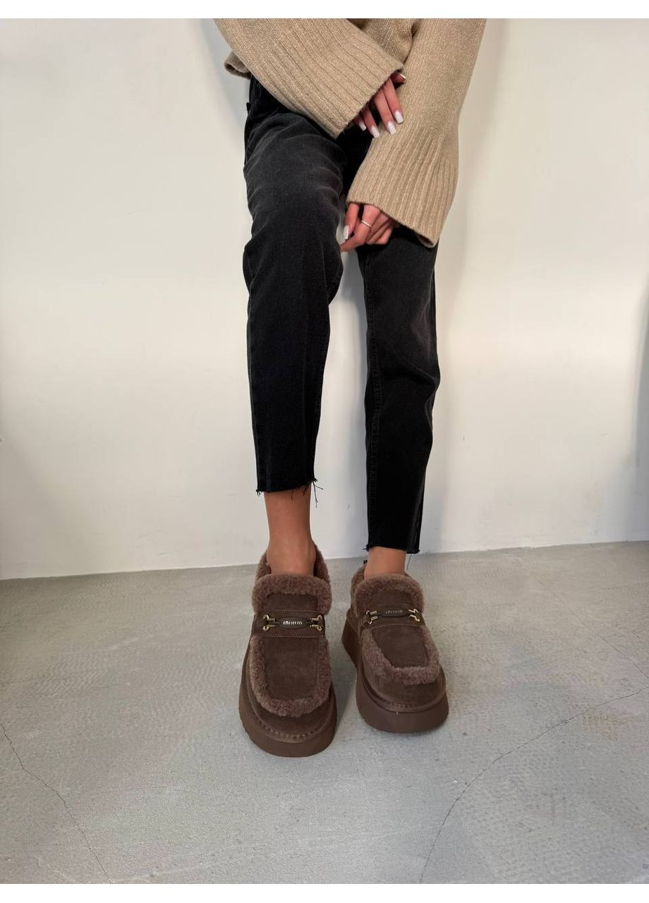 Helen Зимові лофери коричневий з натуральна замша, україна — зима (366525675)