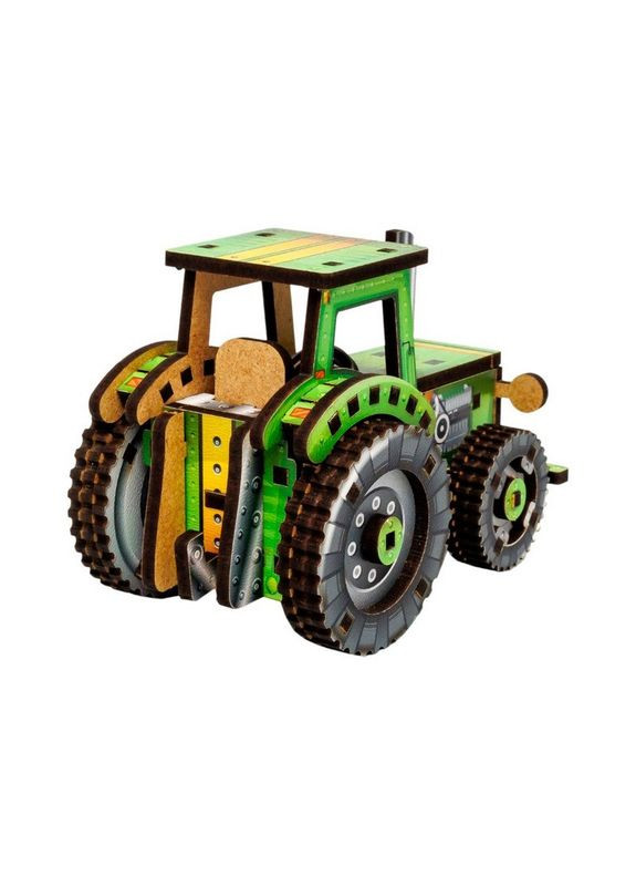 Дитячий дерев'яний 3D конструктор "Tурбо трактор" Puz 00960, 71 деталь PuzzleOK (370665029)