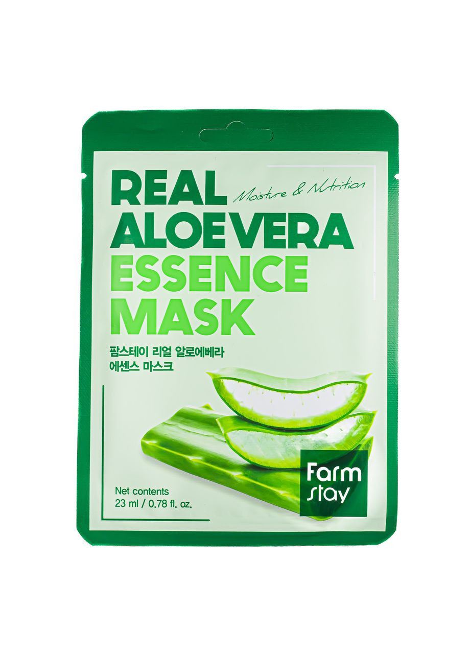 Тканинна маска для обличчя зволожуюча Real Aloe Vera Mask FS 5258 FarmStay (367987172)