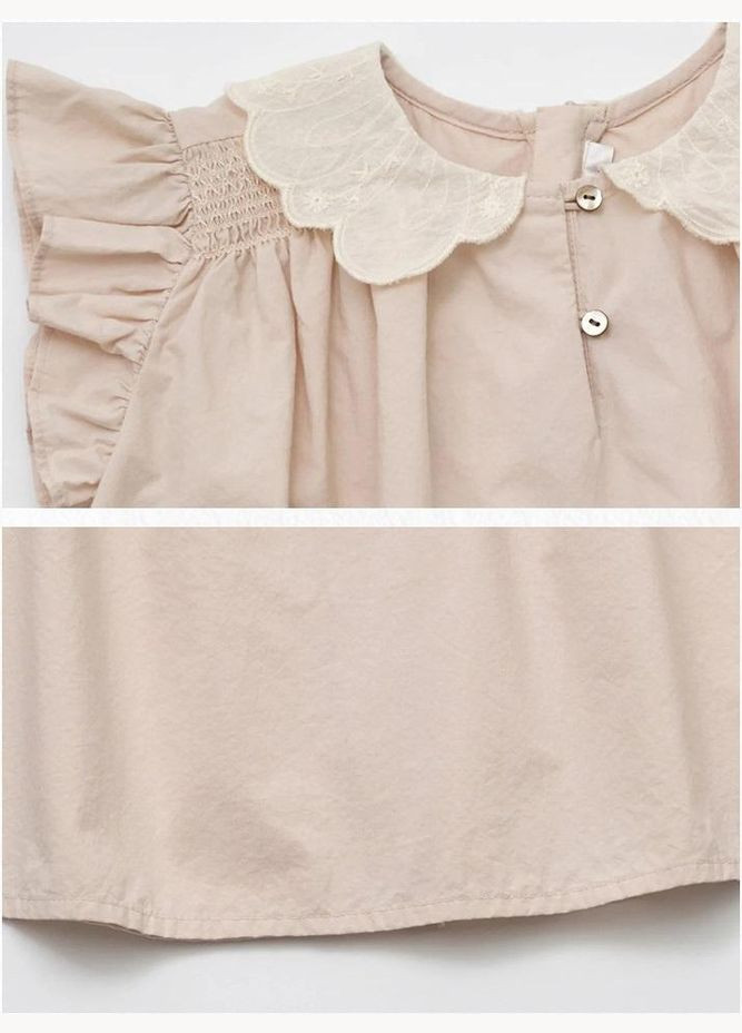 Світло-бежева дитяча літня сукня для дівчинки louisiella 25001 світло-бежевий No Brand (336026322)