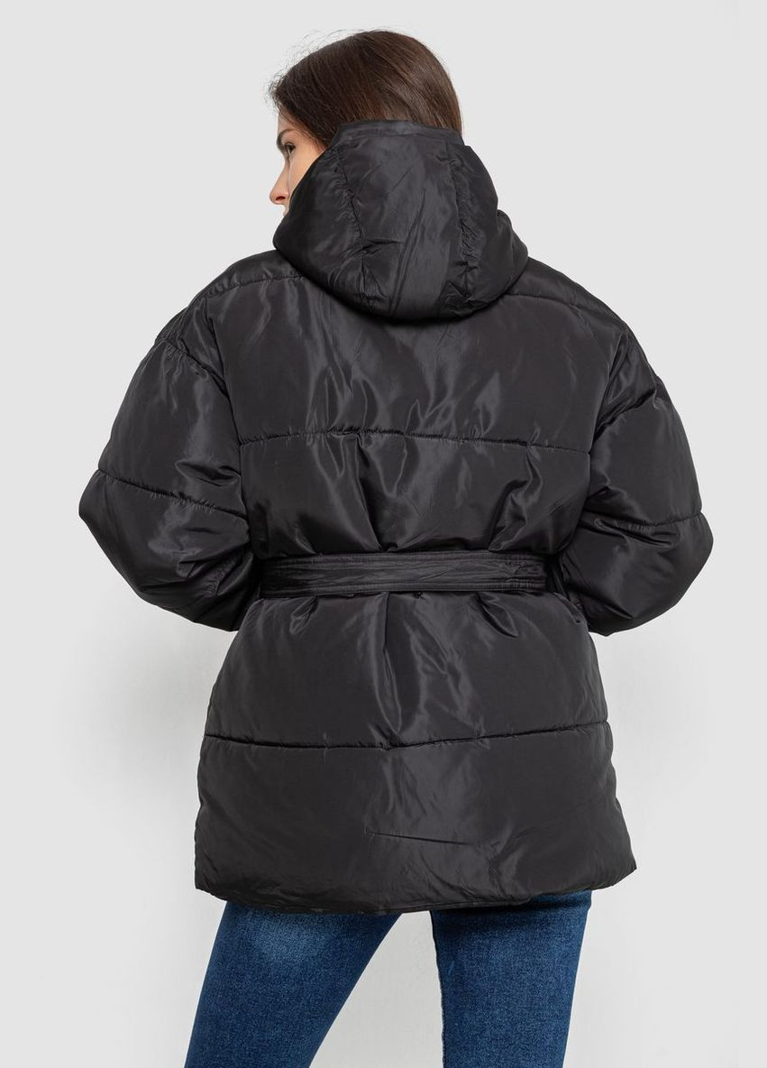 Черная куртка женская демисезонная с поясом,, 207r005 Ager