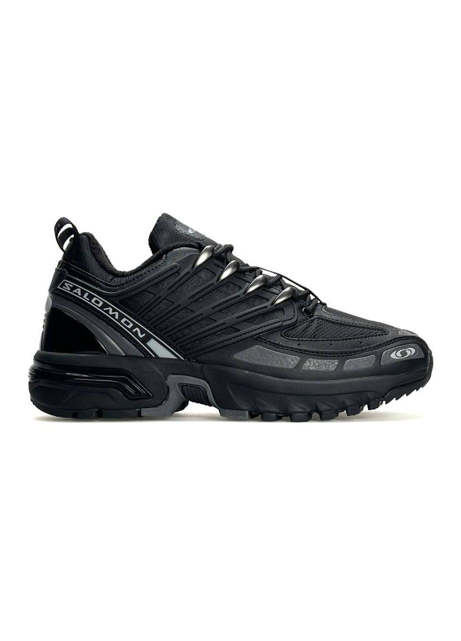 Чорні Осінні кросівки чоловічі salomon black grey No Brand ACS Pro GTX