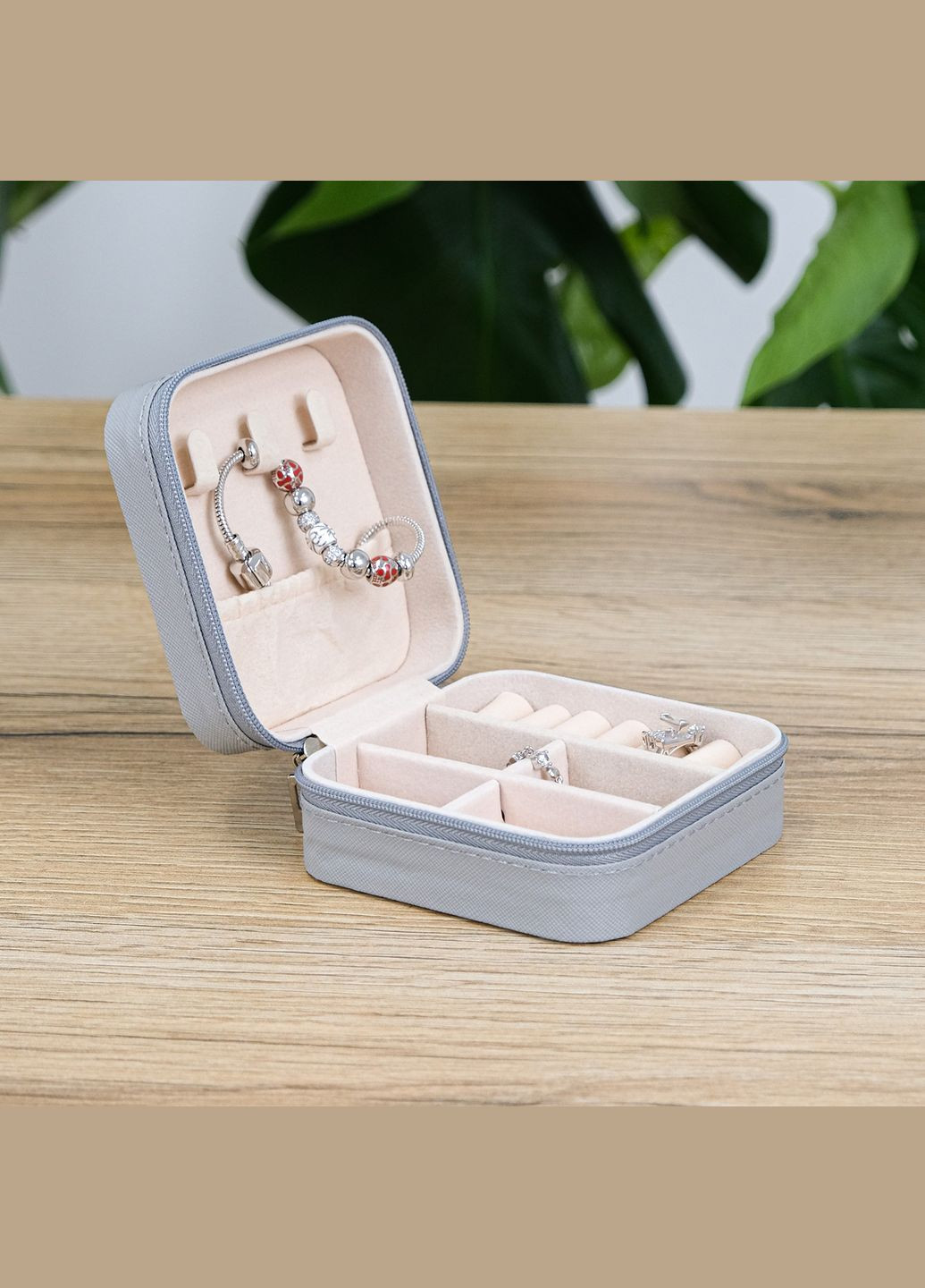 Ящик для украшений малый, дорожный, экокожа серая см (JZ-019-5) Гранд Презент (322190840)