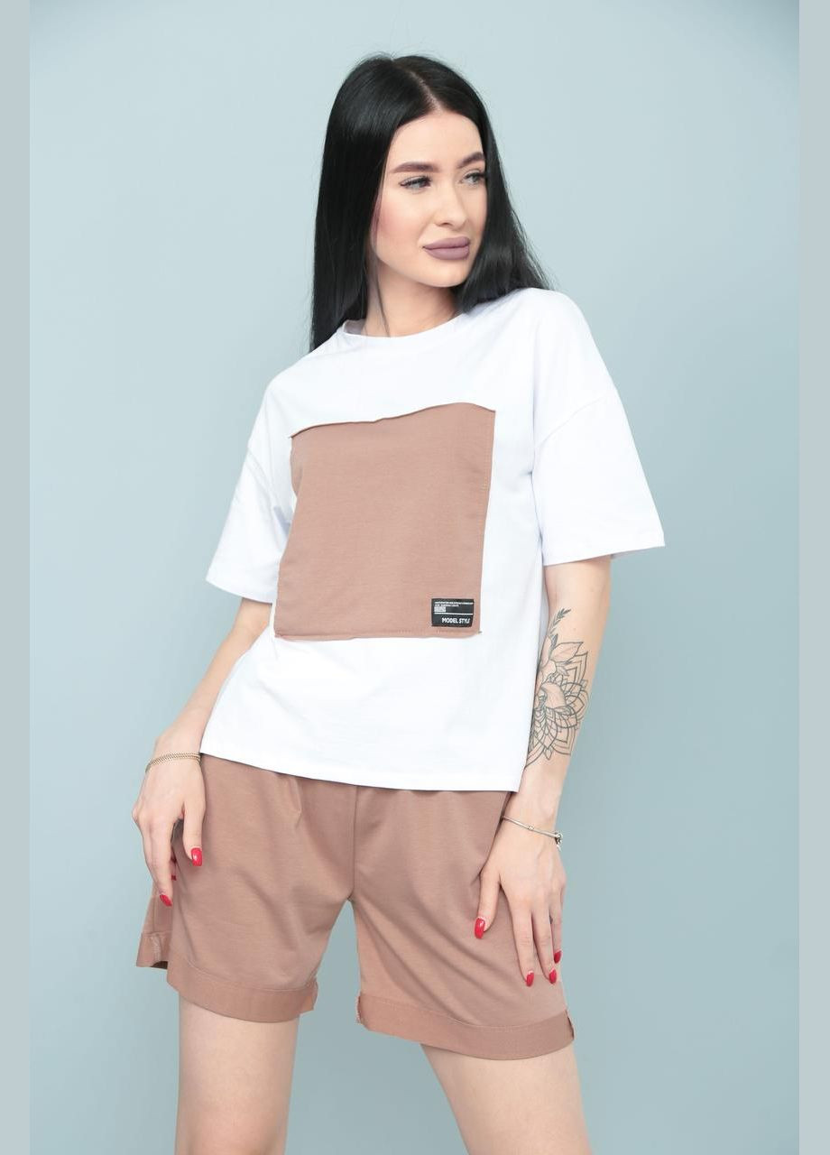 Двоколірний костюм із шортами Fashion Girl (300775392)