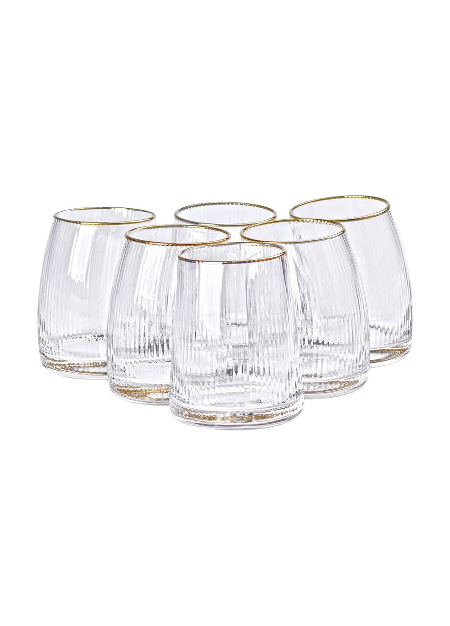 Набір із 6 склянок 400 мл із вигнутими стінками та вертикальним рифленням Yiwu (360456776)