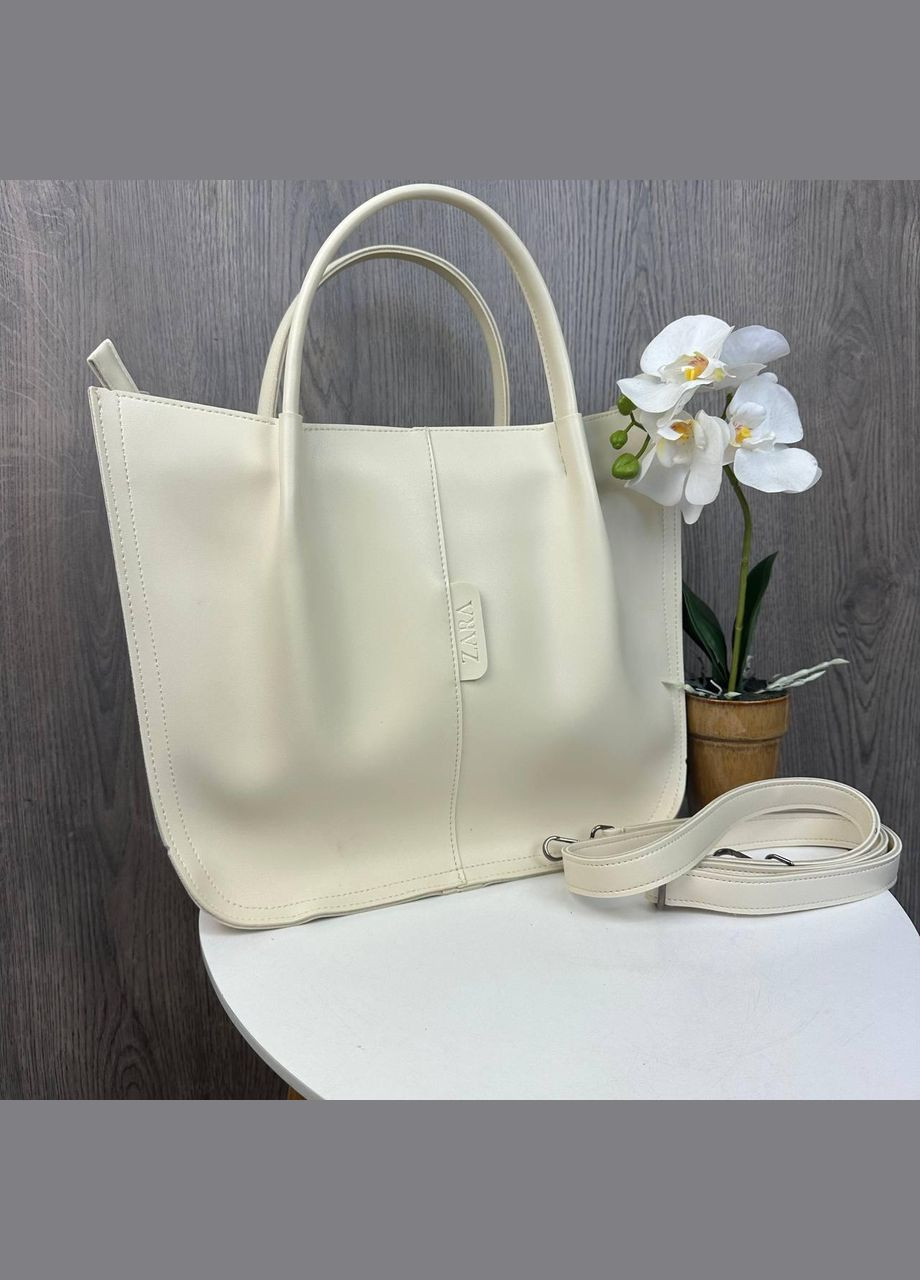 Якісна класична жіноча сумка Зара чорна, велика жіноча сумочка екошкіра Туреччина No Brand (334730715)