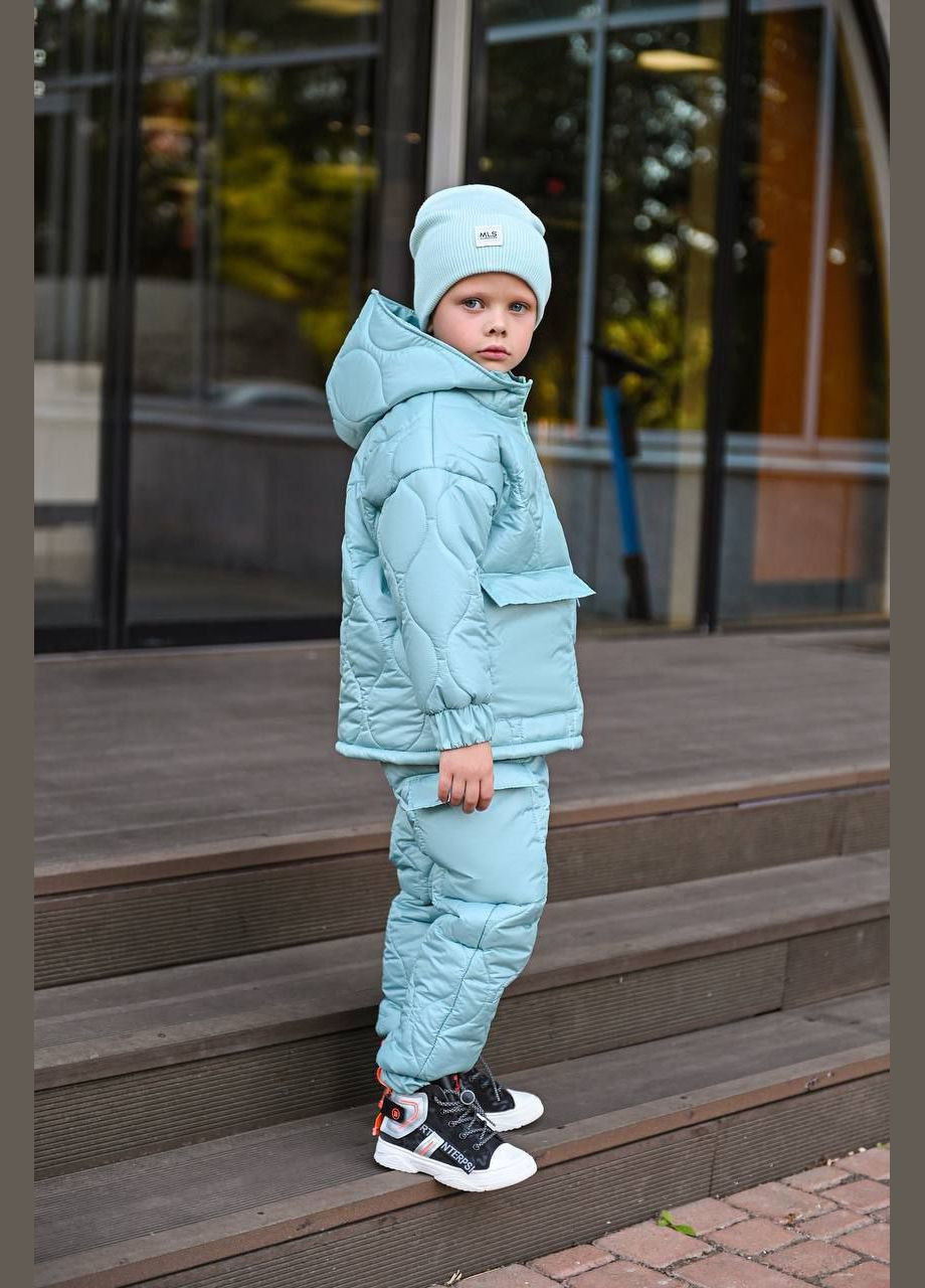 Бирюзовый зимний костюм зимний двойка popluzhnaya