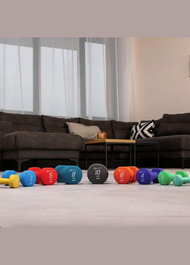 Гантелі для фітнесу неопренові круглі HS-V010DR 2x1кг Hop-Sport (303127067)