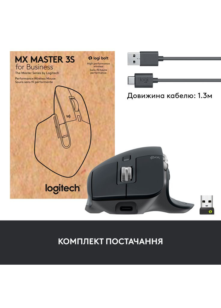 Мишка MX Master 3S for Business Performance Wireless/Bluetooth Graphite (910-006582) Logitech (280938927)