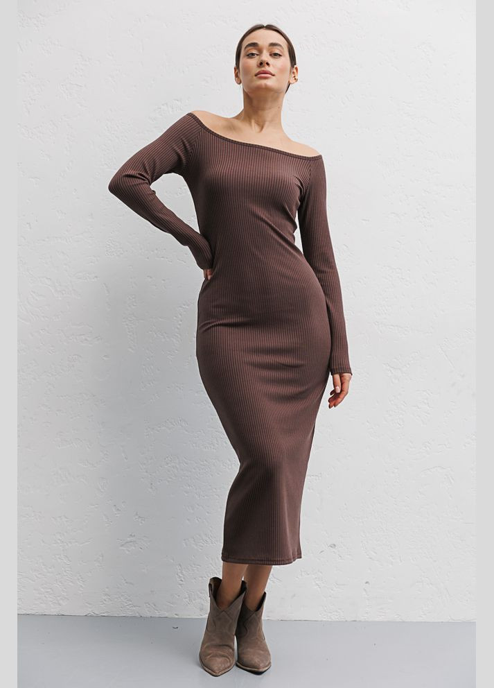 Коричнева трикотажне плаття-футляр Arjen