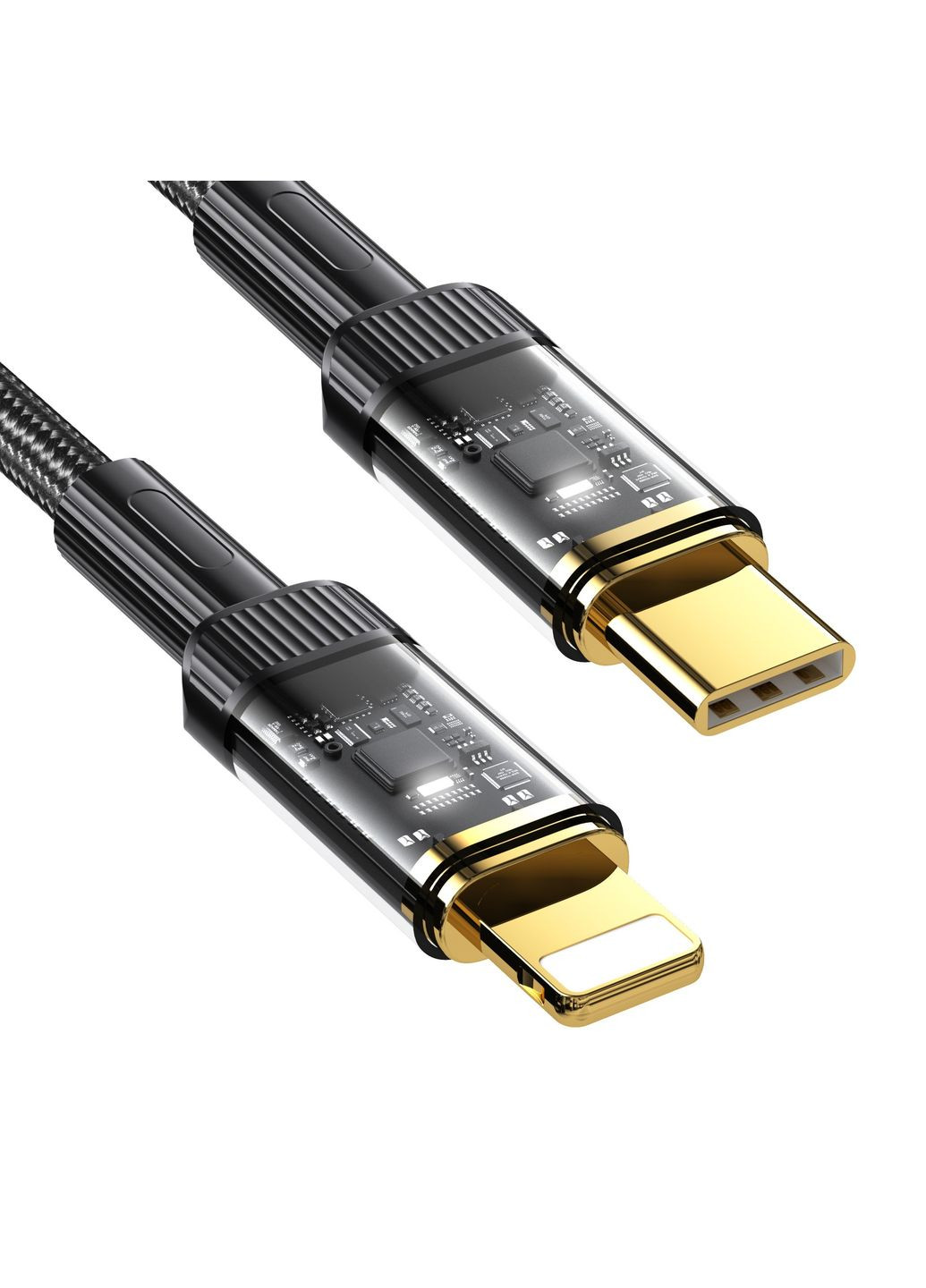 Кабель USB-C to Lightning USB2.0 20W PD3.0 3A 480Mb/s 1м позолочені 24K конектори CCL1-02BK Black Remzona (334293838)