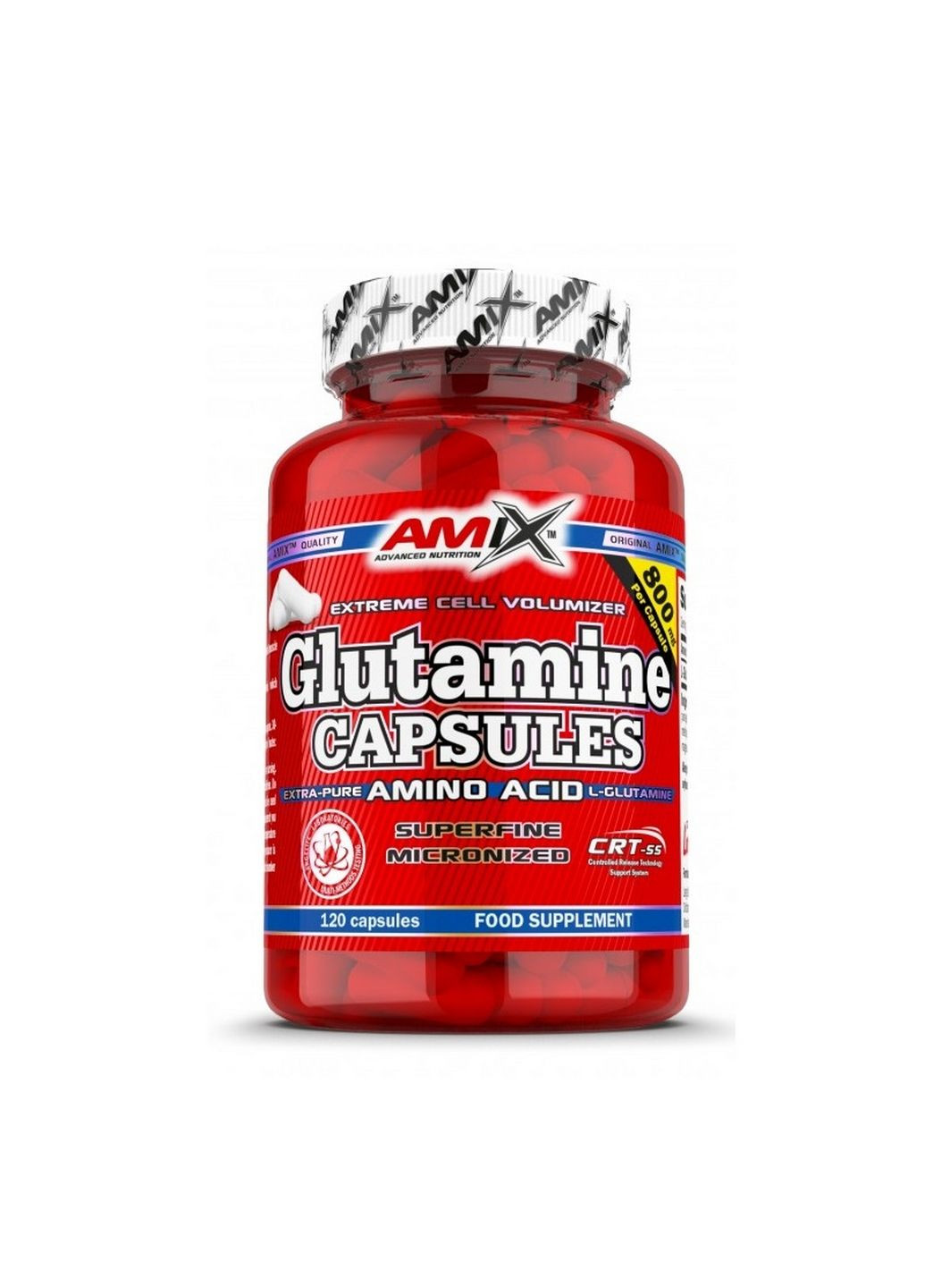 Амінокислота L-Glutamine 800 mg, 120 капсул Amix Nutrition (293342619)