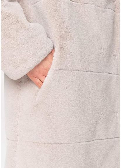 Пальто з Екохутром і Шалевим Коміром 1101M-C Молоко/ вершки SAM Samange (367582241)