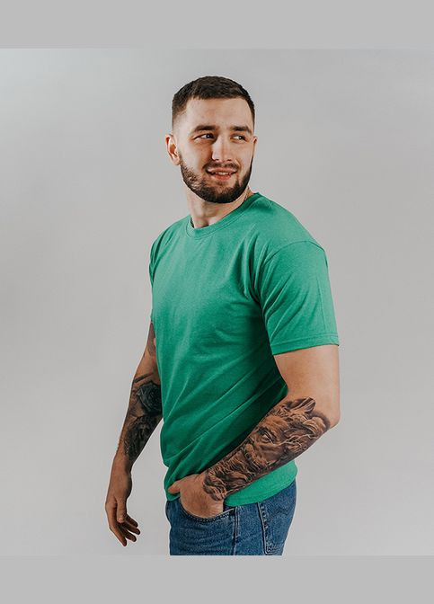 Зелена футболка чоловіча valueweight (061036e3ml) з коротким рукавом Fruit of the Loom