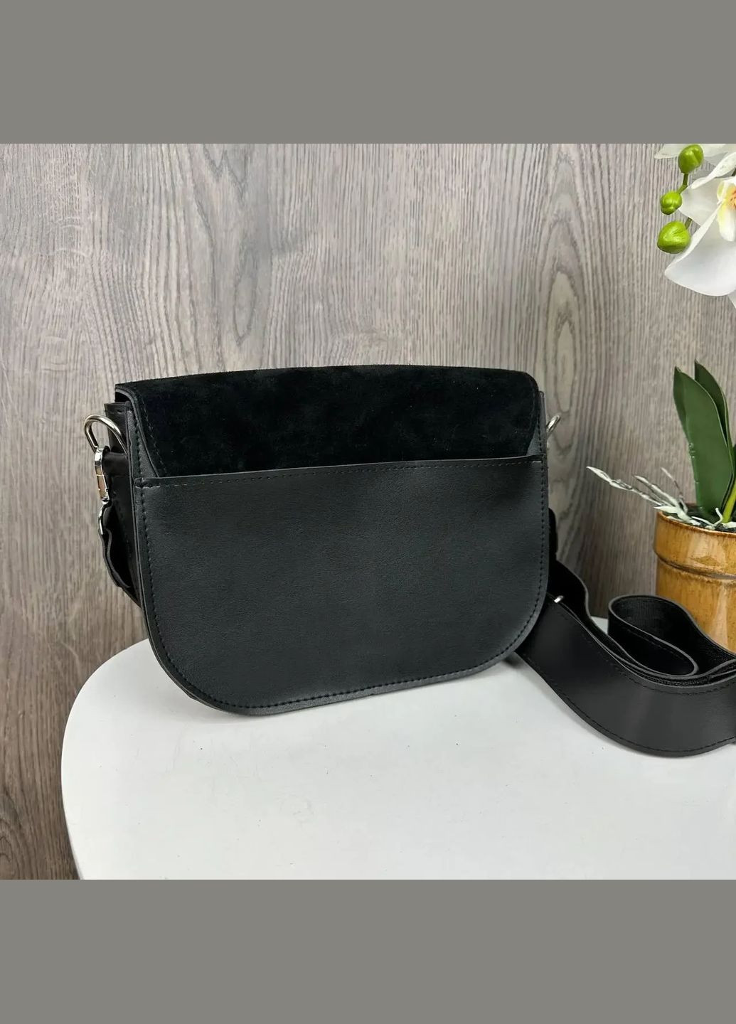 Чорна жіноча сумка клатч замшева PTR No Brand (317763160)