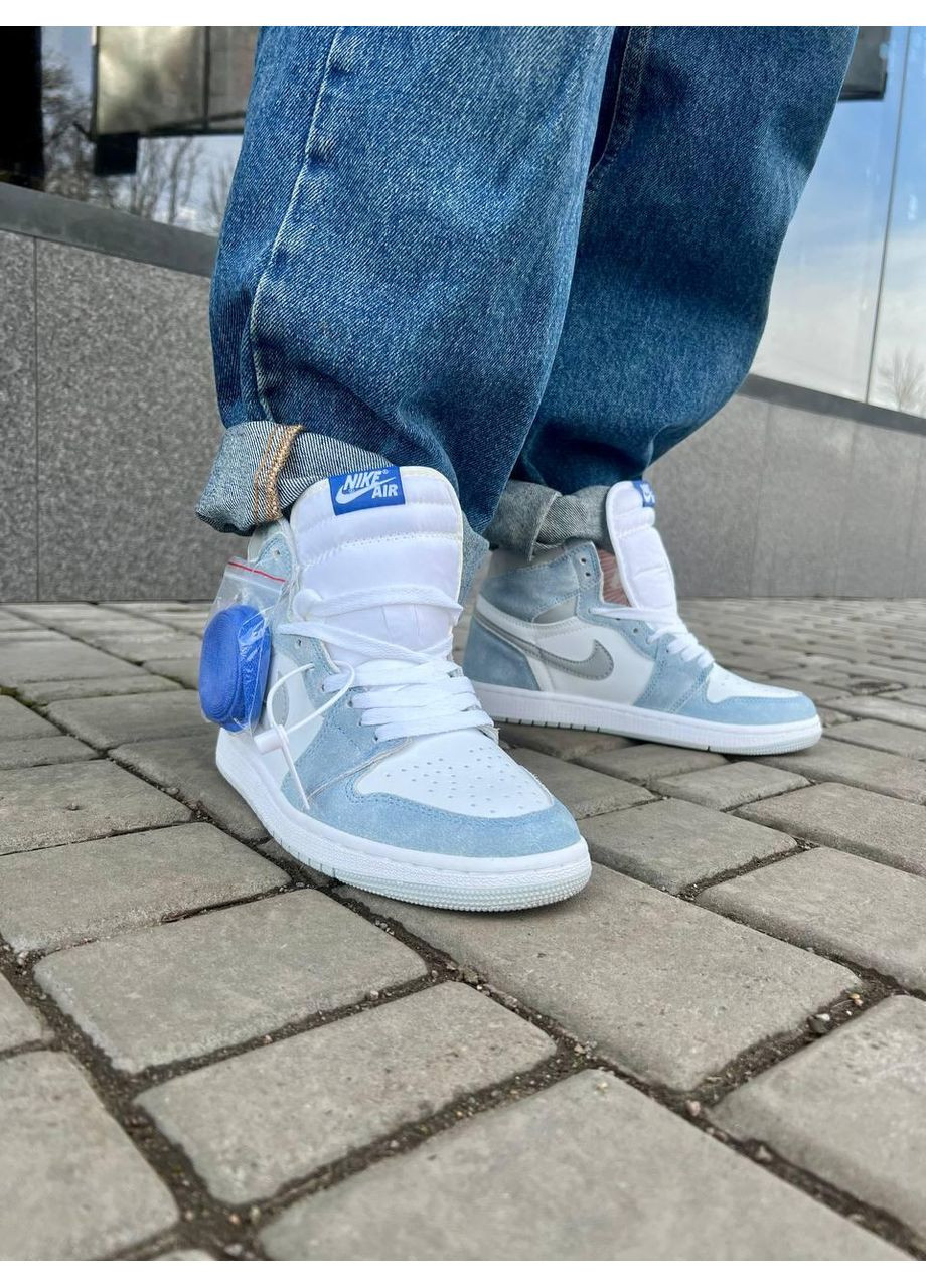 КРОСІВКИ ЖІНОЧІ NIKE AIR JORDAN RETRO 1 HYPER ROYAL НАЙК АІР ДЖОРДАН No Brand білі зими (368862359)