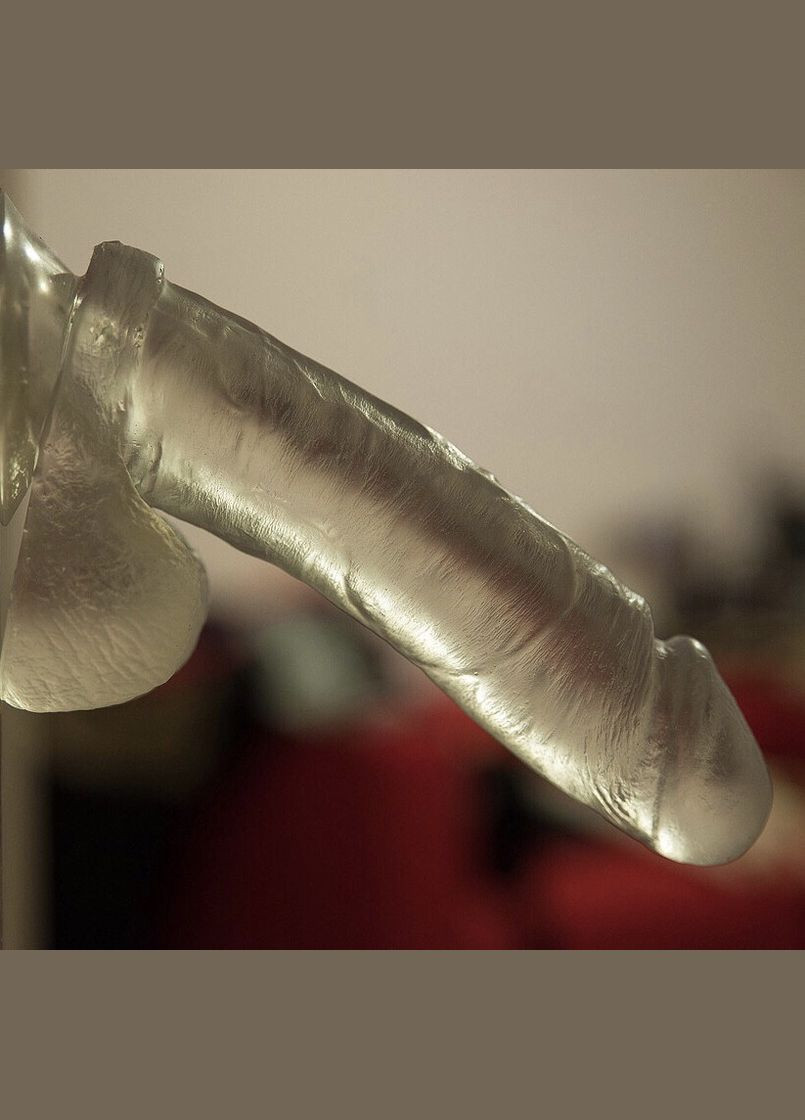 Фалоімітатор Clear Crystal Skin силіконовий (19 см - L size) фалос м'який на присосці прозорий No Brand (303886365)