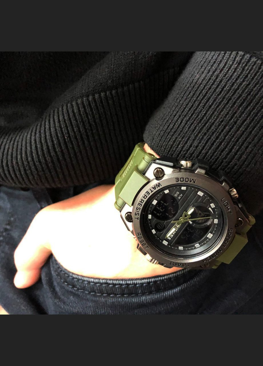 Часы наручные мужские SKMEI 2031AG ARMY GREEN, часы тактические противоударные. Цвет: зеленый No Brand (365302399)