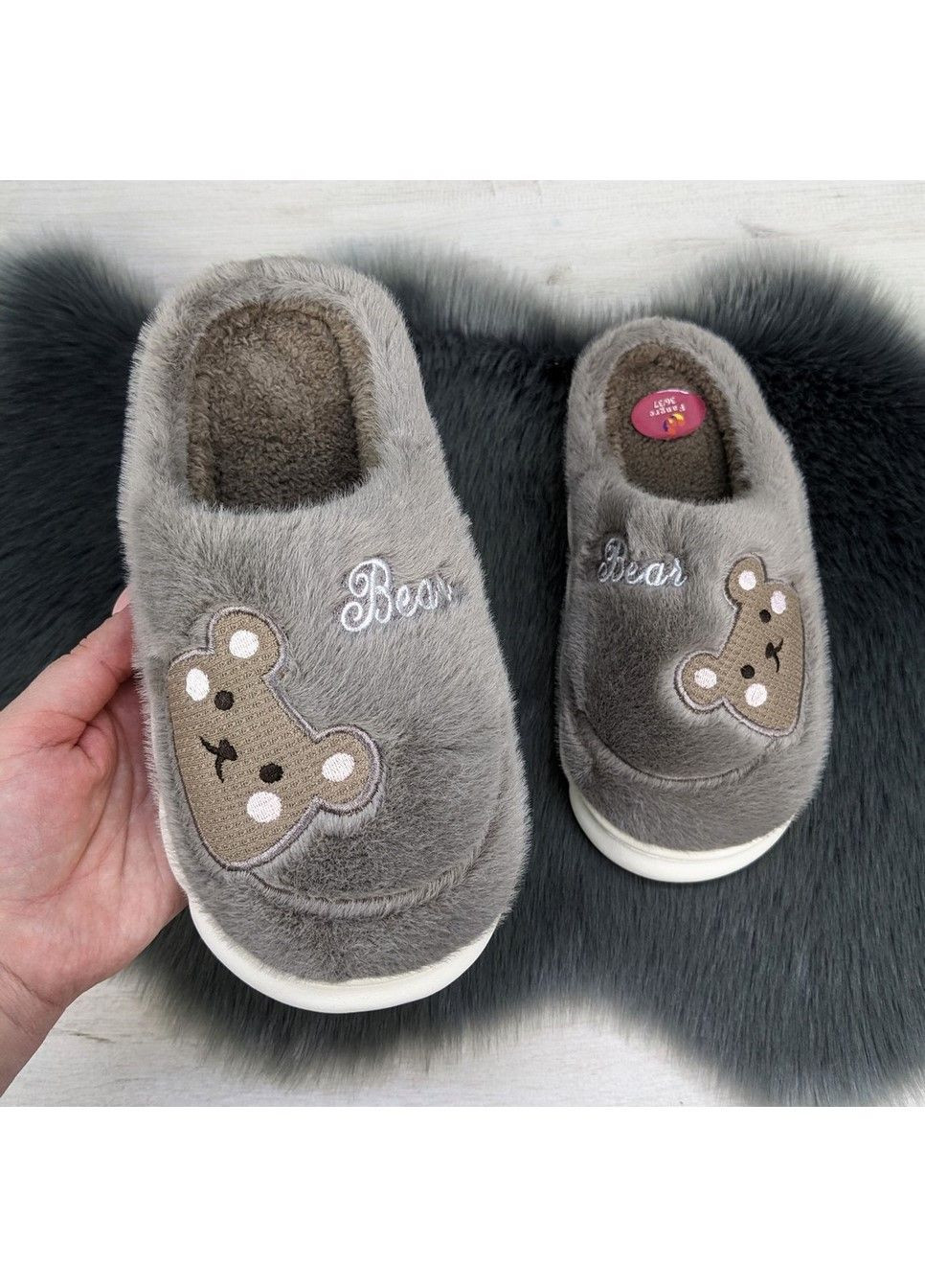 Бежевые тапочки домашние теплые женские или подростковые Fashion