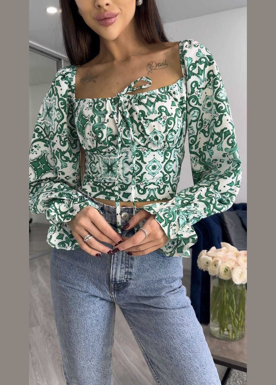 Жіночий топ-корсет зеленого кольору 27175 ORdio No Brand (348779777)