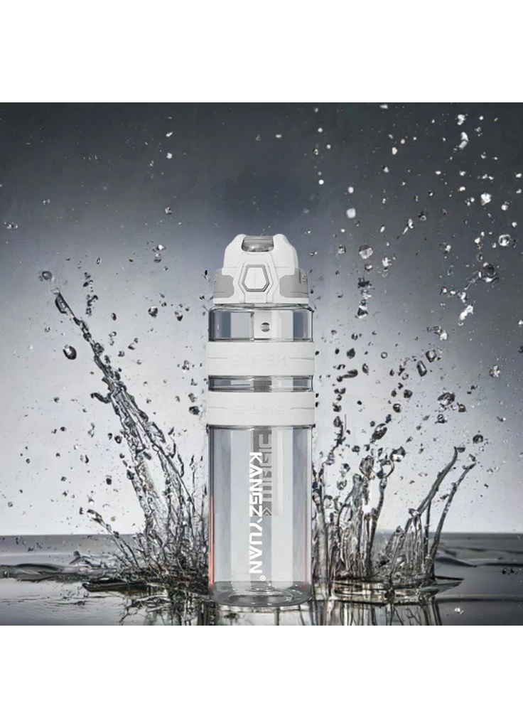 Спортивная бутылка KANGZYUAN 500 мл - Белая Tritan BPA-free, ударопрочная эко-бутылка с антискользящими вставками No Brand (394191143)
