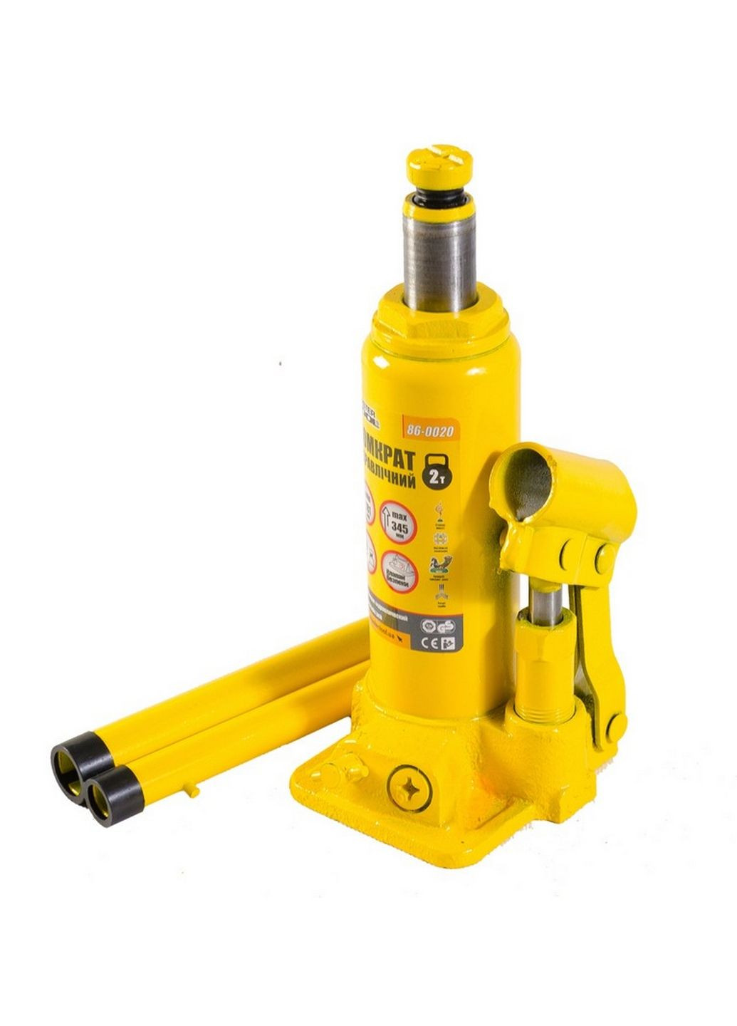 Домкрат гідравлічний пляшковий 2 т 181-345 мм Master Tool (289464604)