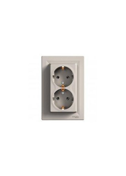 Розетка подвійна із заземленням Asfora Бронза EPH9900169 Schneider Electric (365840620)