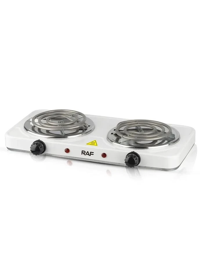 Электроплита настольная R.8020B 2 конфорки спираль 2000W White (3_02421) RAF (395881748)