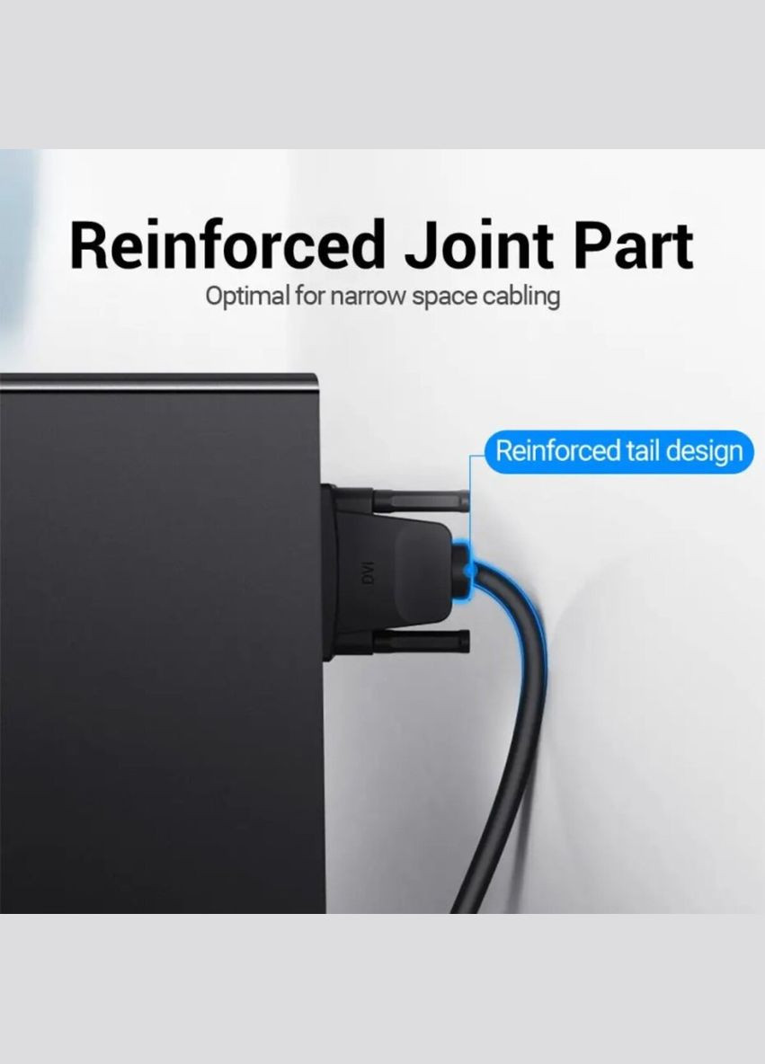 Кабель DVI(24+1) Male to Male Cable 1M Black () Vention EAABF (340277787)