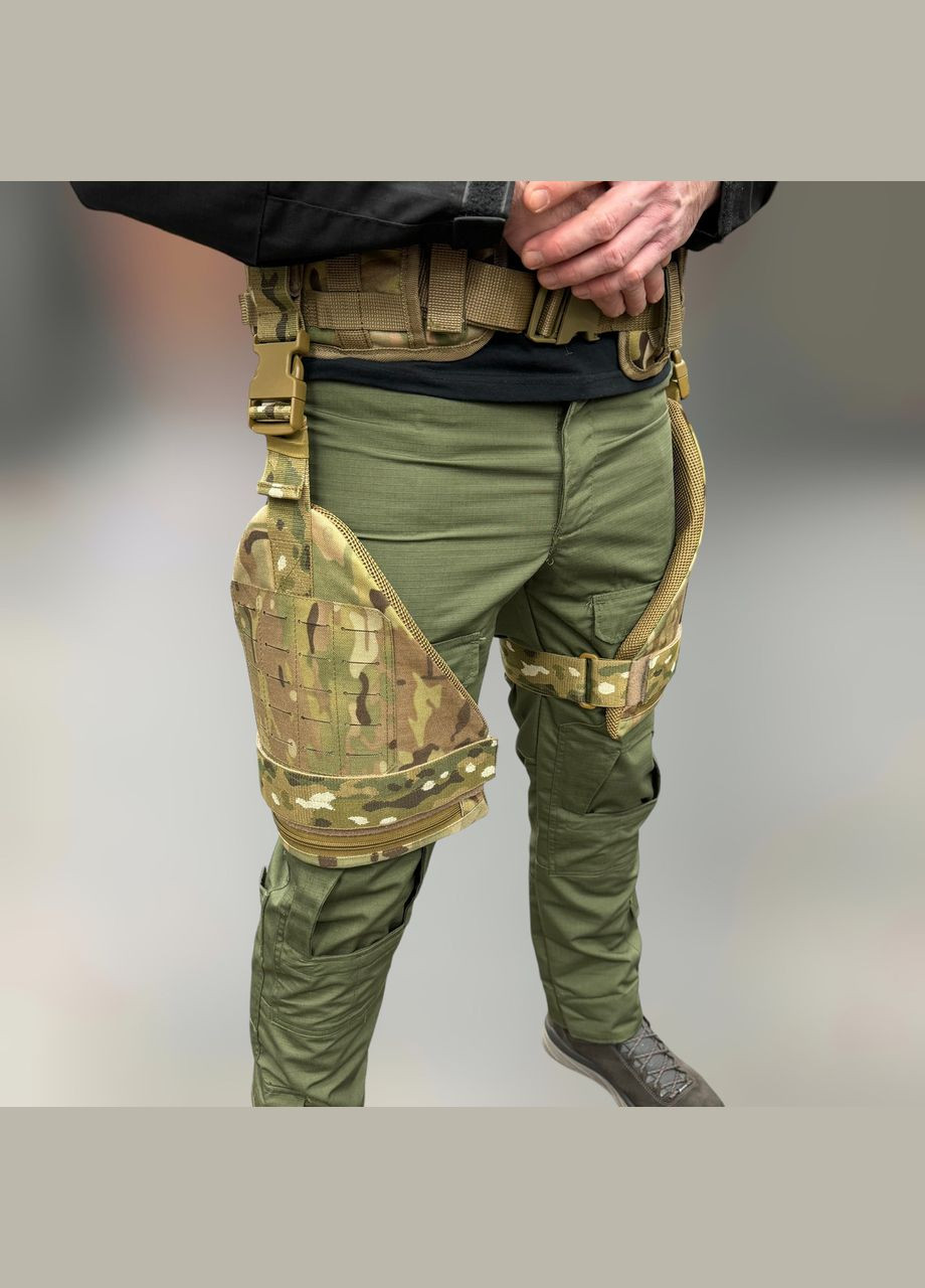 Баллистическая защита бедер 1 класса, Расширенная, Мультикам, защита ног от обломков, баллистический пакет 1 класса Добронь (362602060)